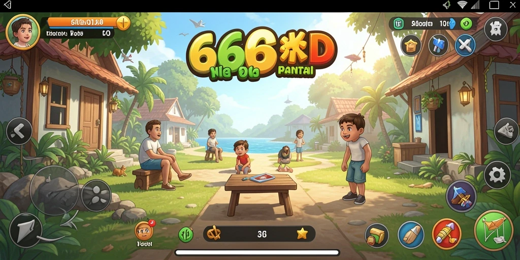 Tangkapan layar gameplay 66D yang penuh warna dan menghibur.
