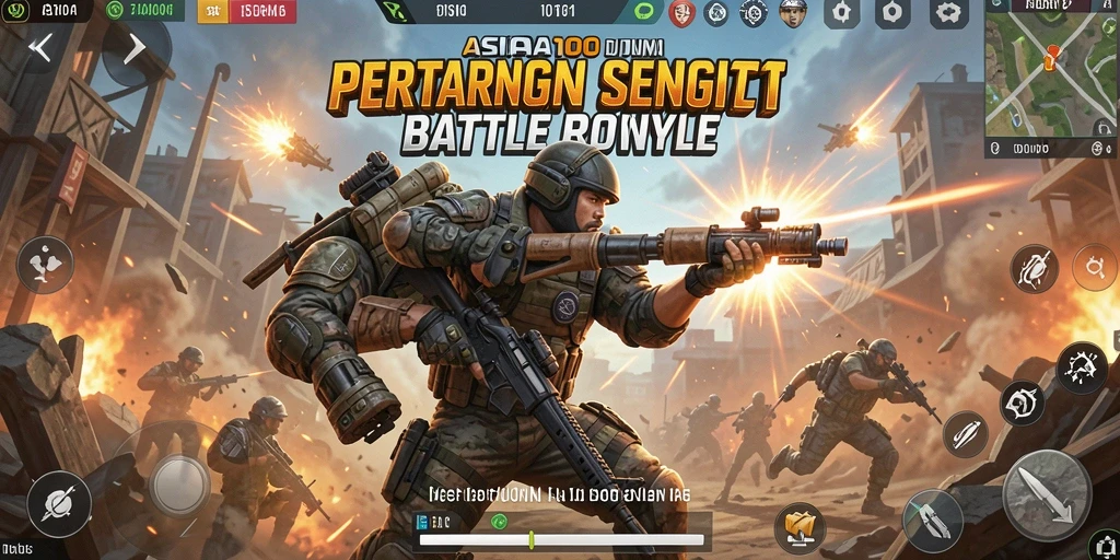 Tampilan gameplay ASIA100 dalam pertempuran seru Battle Royale.