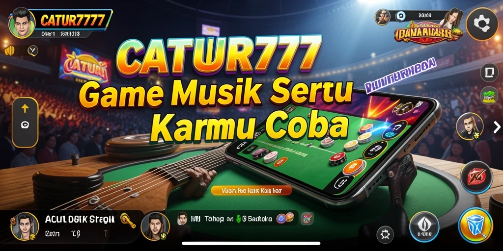 Tampilan gameplay seru di CATUR777 dengan not-not musik yang menantang.
