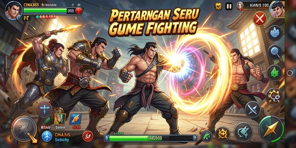 Tangkapan layar menampilkan pertarungan epik di CINA365.