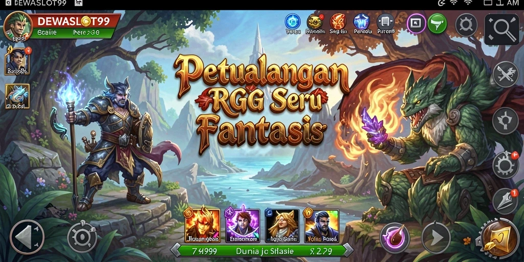 Screenshot gameplay DEWASLOT99 dengan aksi RPG yang intens.