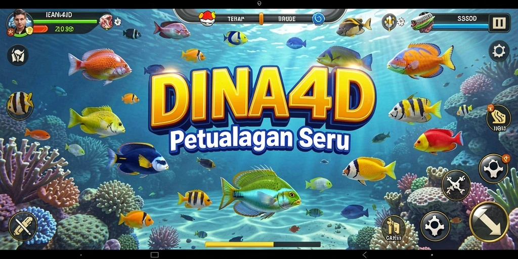 Tangkapan layar gameplay <strong>DIANA4D</strong> menampilkan keseruan menembak ikan di bawah laut.