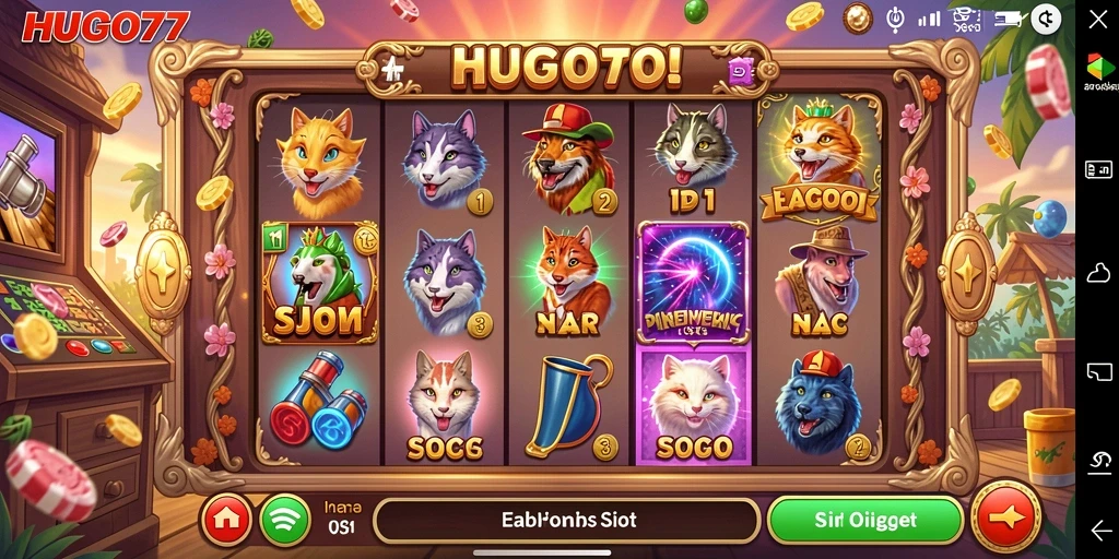 Tampilan menarik dari gameplay HUGO77 menunjukkan keseruan bermain slot.