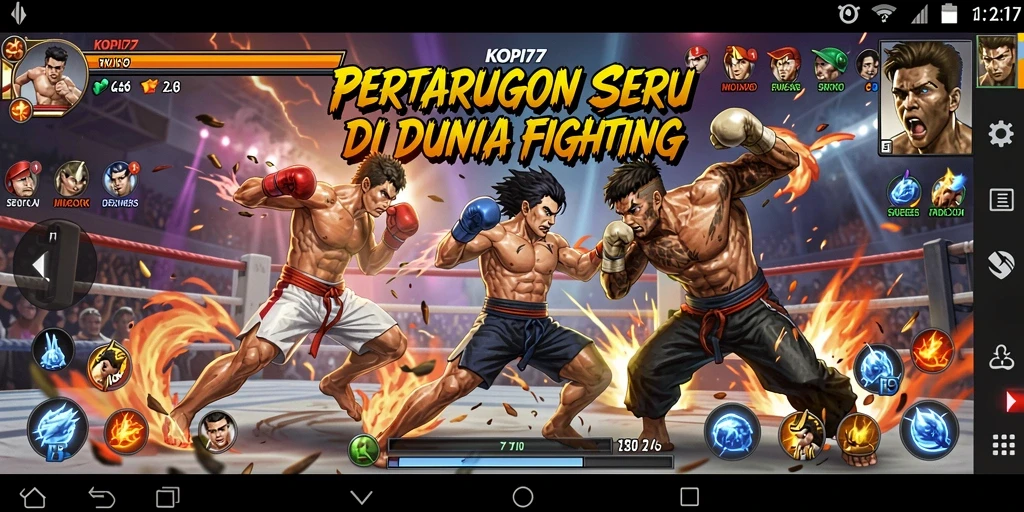 Screenshot KOPI77 menampilkan aksi pertarungan yang intens.
