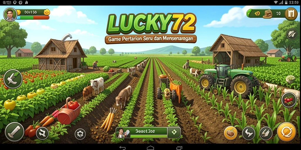 Tampilan gameplay seru dari LUCKY72 yang menampilkan aktivitas pertanian.