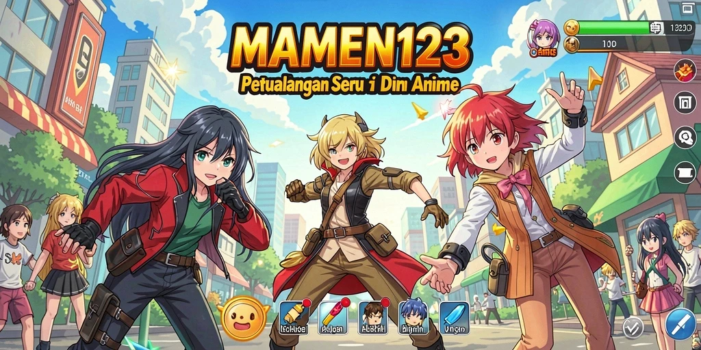 Tampilan menakjubkan dari gameplay MAMEN123 di dunia anime.