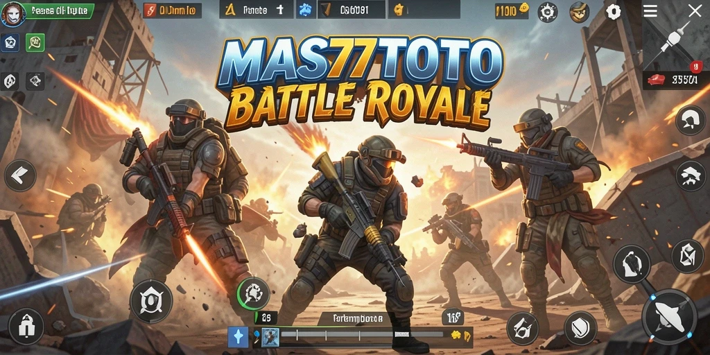 Tampilan aksi seru dalam game Battle Royale MAS77TOTO.