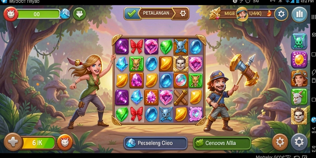 Tampilan gameplay seru dan penuh warna di MPO08