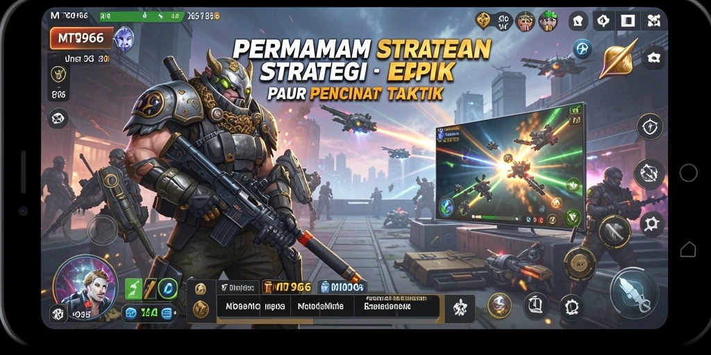 Tangkapan layar gameplay MT966 menampilkan aksi strategi yang mendebarkan.
