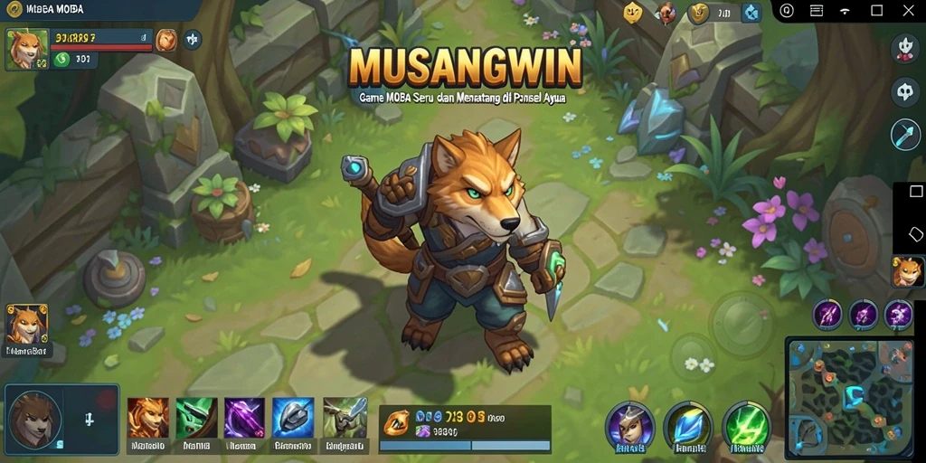 Screenshot gameplay menunjukkan pertarungan seru dalam MOBA.