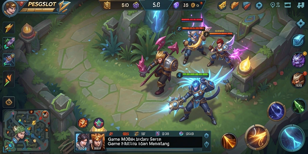 Screenshot PESGSLOT menampilkan aksi seru di medan perang MOBA.