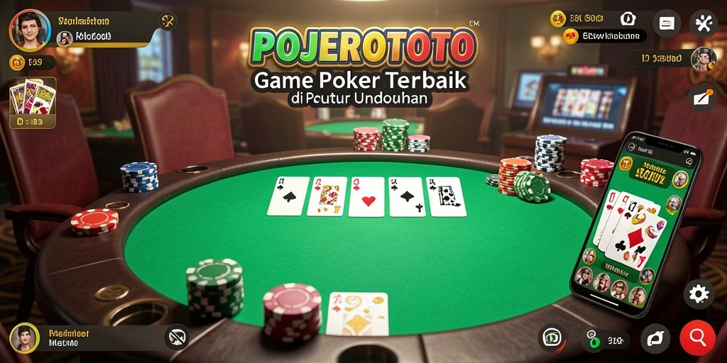 Screenshot POJEROTOTO menampilkan gameplay seru dalam permainan Poker.
