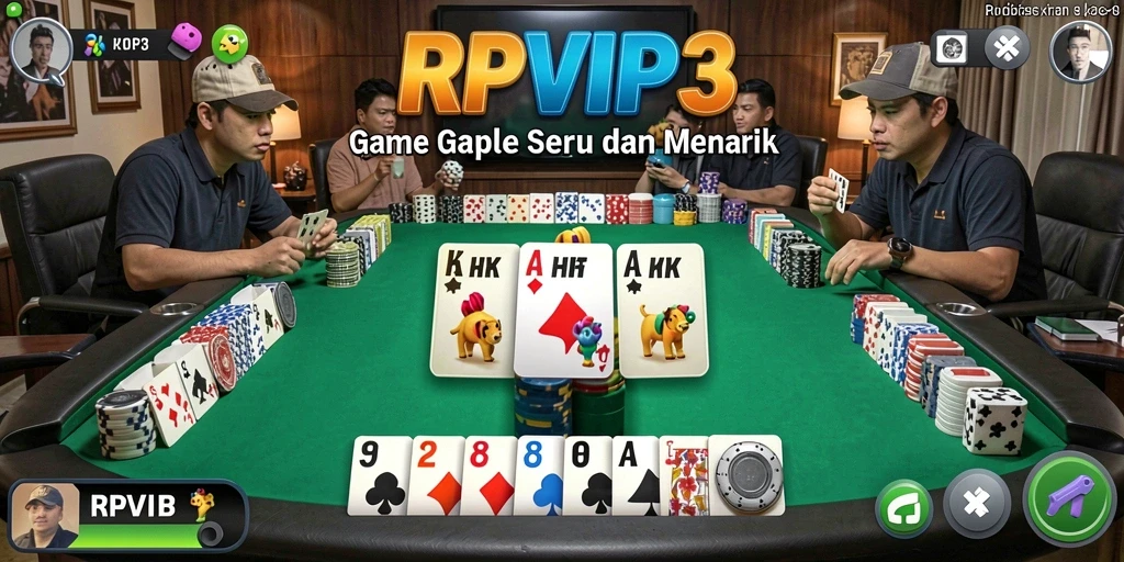 Tampilan gameplay Gaple yang seru dan menarik di RPVIP3.
