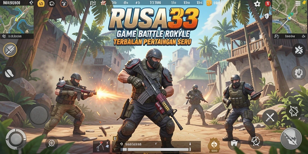 Gameplay intens RUSA33 di medan pertempuran Battle Royale.