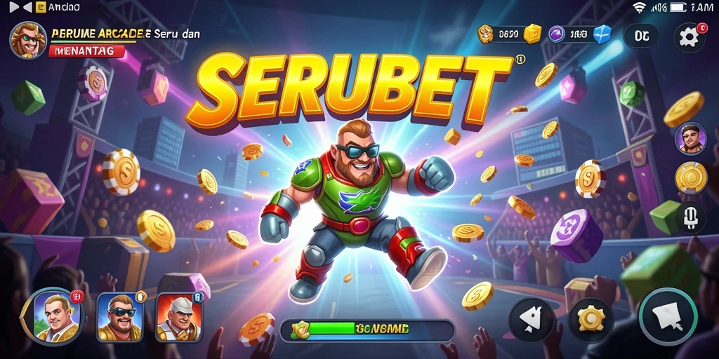 Tampilan gameplay SERUBET yang penuh warna dan seru.
