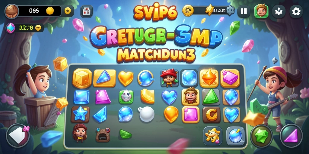 Tampilan gameplay SVIP6 yang menarik dan penuh warna dari momen mencocokkan simbol.