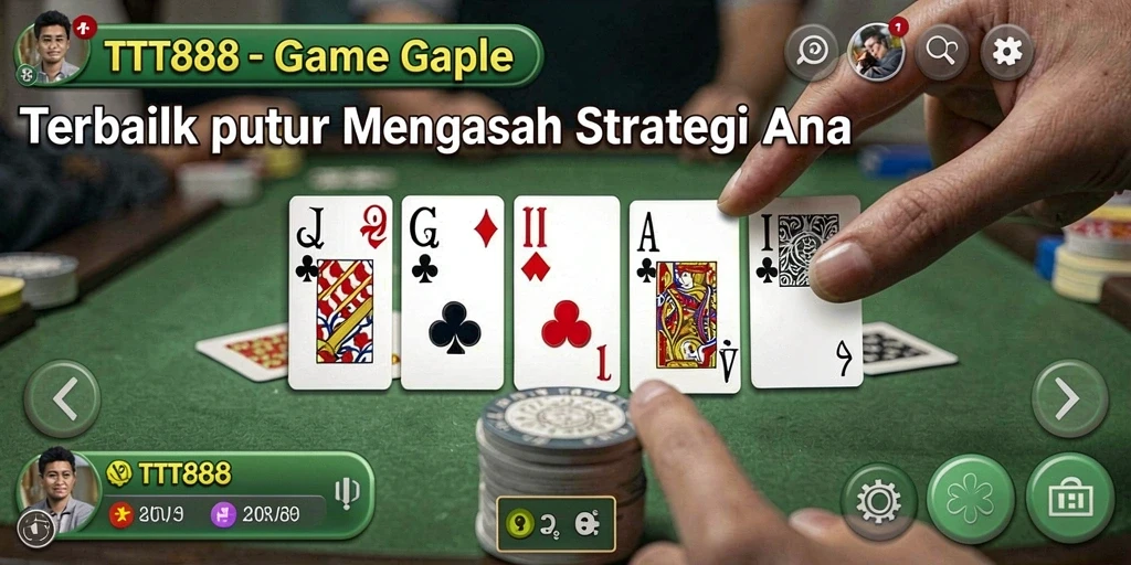 Tampilan gameplay Gaple yang seru di TTT888 dengan interaksi pemain.