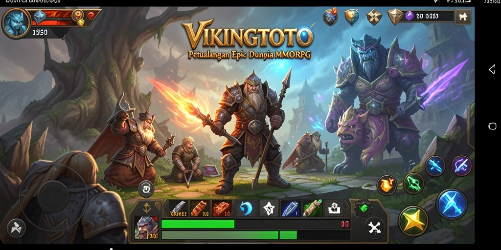 Screenshot gameplay VIKINGTOTO yang menampilkan pertarungan epik di dunia MMORPG.