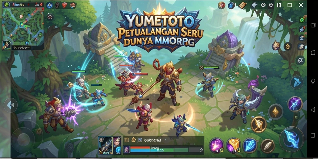Gameplay seru YUMETOTO dengan karakter dan monster yang menarik.